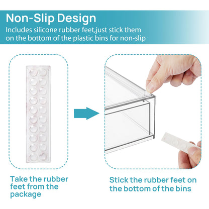 Vtopmart 2 Pack Small Clear Stackable Storage Drawers for Desk, Countertop