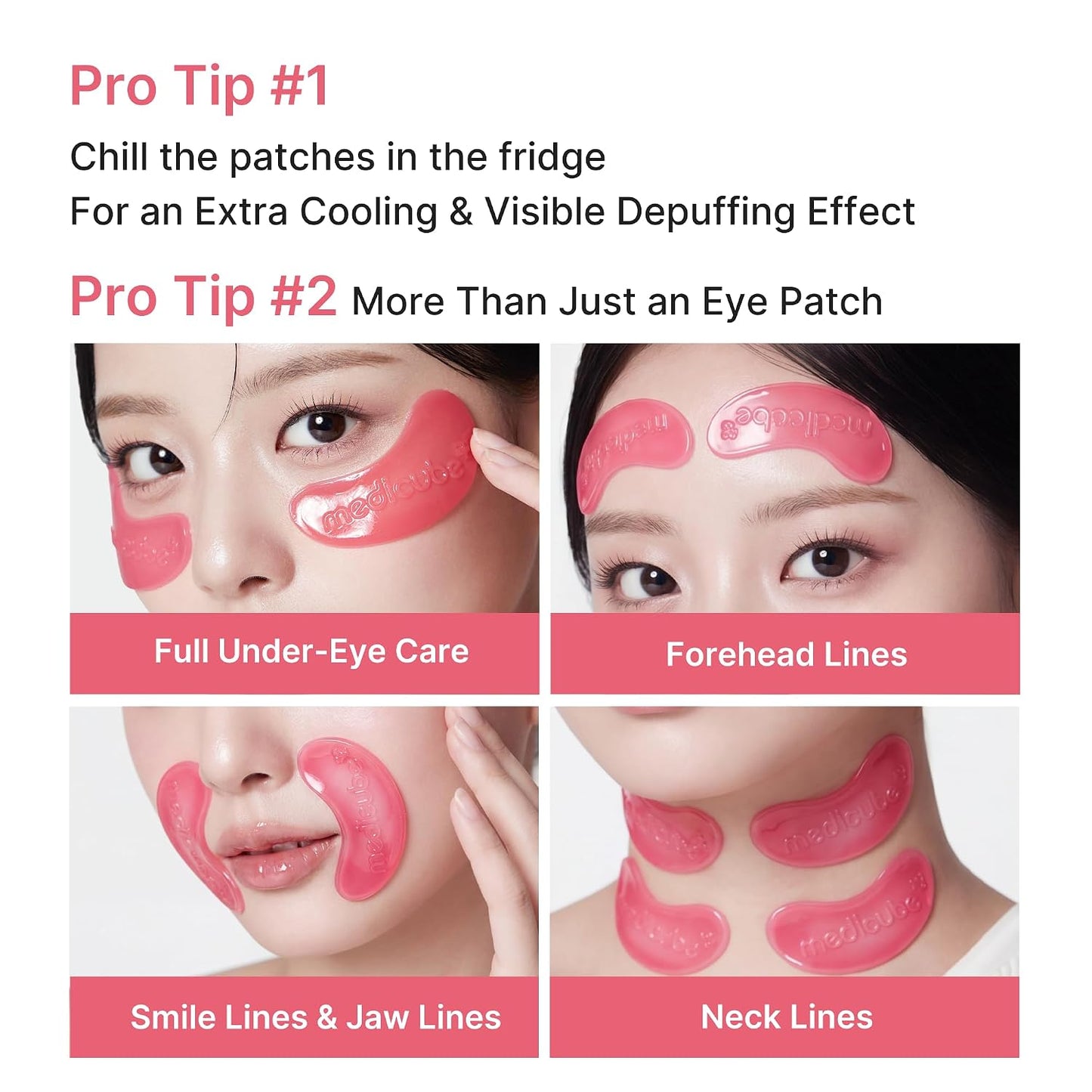 medicube Jelly Eye Mask PDRN Pink Collagen - Hydrogel Eye Patches, 50 Pairs