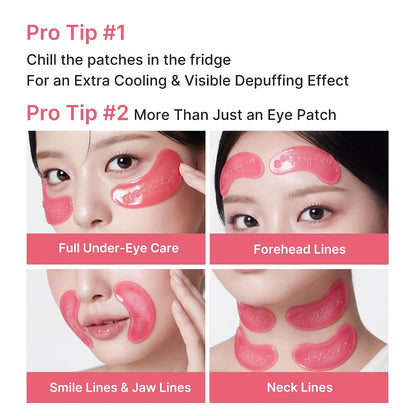 medicube Jelly Eye Mask PDRN Pink Collagen - Hydrogel Eye Patches, 50 Pairs