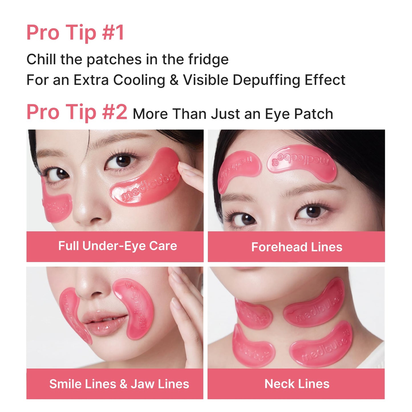 medicube Jelly Eye Mask PDRN Pink Collagen - Hydrogel Eye Patches, 50 Pairs