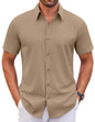 COOFANDY Men's Stretch Dress Shirts Short Sleeve Wrinkle Free Casual Button Down Shirts