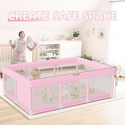 Hiaksedt Baby Playpen 50x50 Inch, Play Pens for Babies and Toddlers