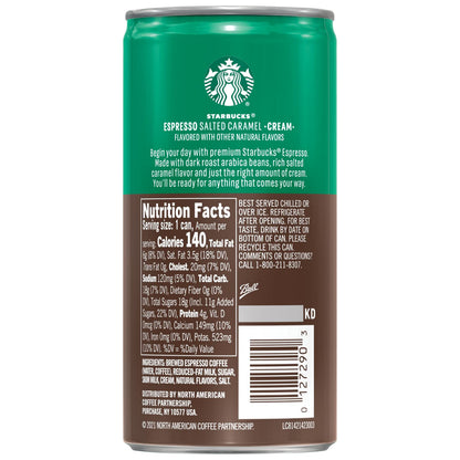 Starbucks Espresso & Cream, 6.5 Fl Oz Cans (Pack of 12)