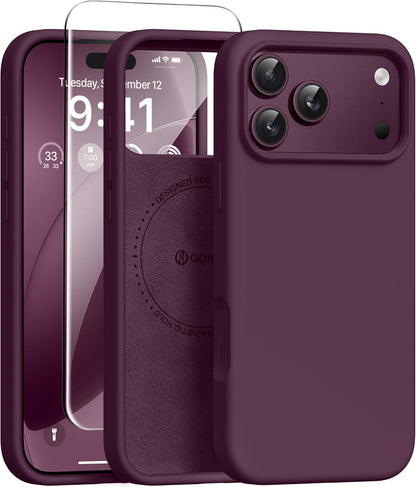 GONEZ Magnetic for iPhone 17 Pro Max Case, Silicone Cover Stone