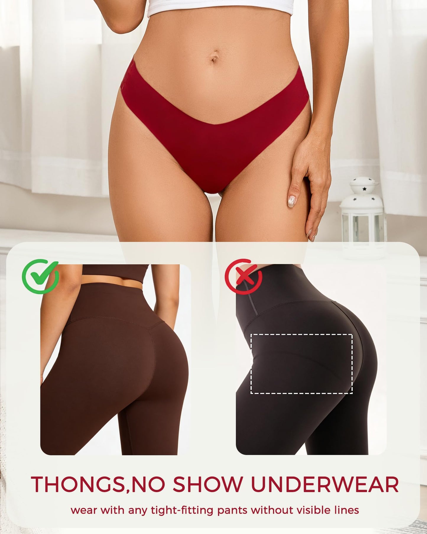 Take Talk Underwear Womens 9 Pack Seamless Thongs No Show Workout Panties