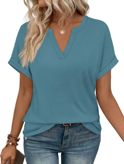 WIHOLL Womens Blouses Spring Tops Short Sleeve Shirts Dressy Casual Summer Vacation Fashion Clothing 2026