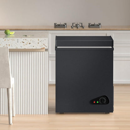 TABU 3.5 Cubic Feet Chest Freezer, Compact Deep Freezer, Black