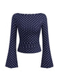 PRETTYGARDEN Womens Bell Long Sleeve Ribbed Knit Tops