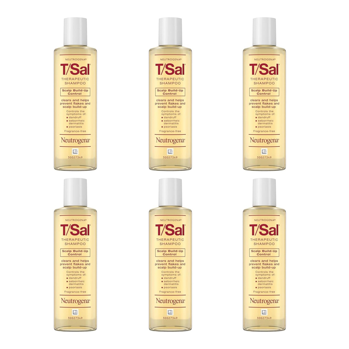Neutrogena T/Sal Therapeutic Dandruff Shampoo, Scalp Build-Up Control, 3% Salicylic Acid,Psoriasis Treatment, Seborrheic Dermatitis Shampoo, Clears Flakes, Fragrance Free, 4.5 fl oz | Scalp Build-up Shampoo, 3% Salicylic Acid, Scalp Psoriasis Treatment, S