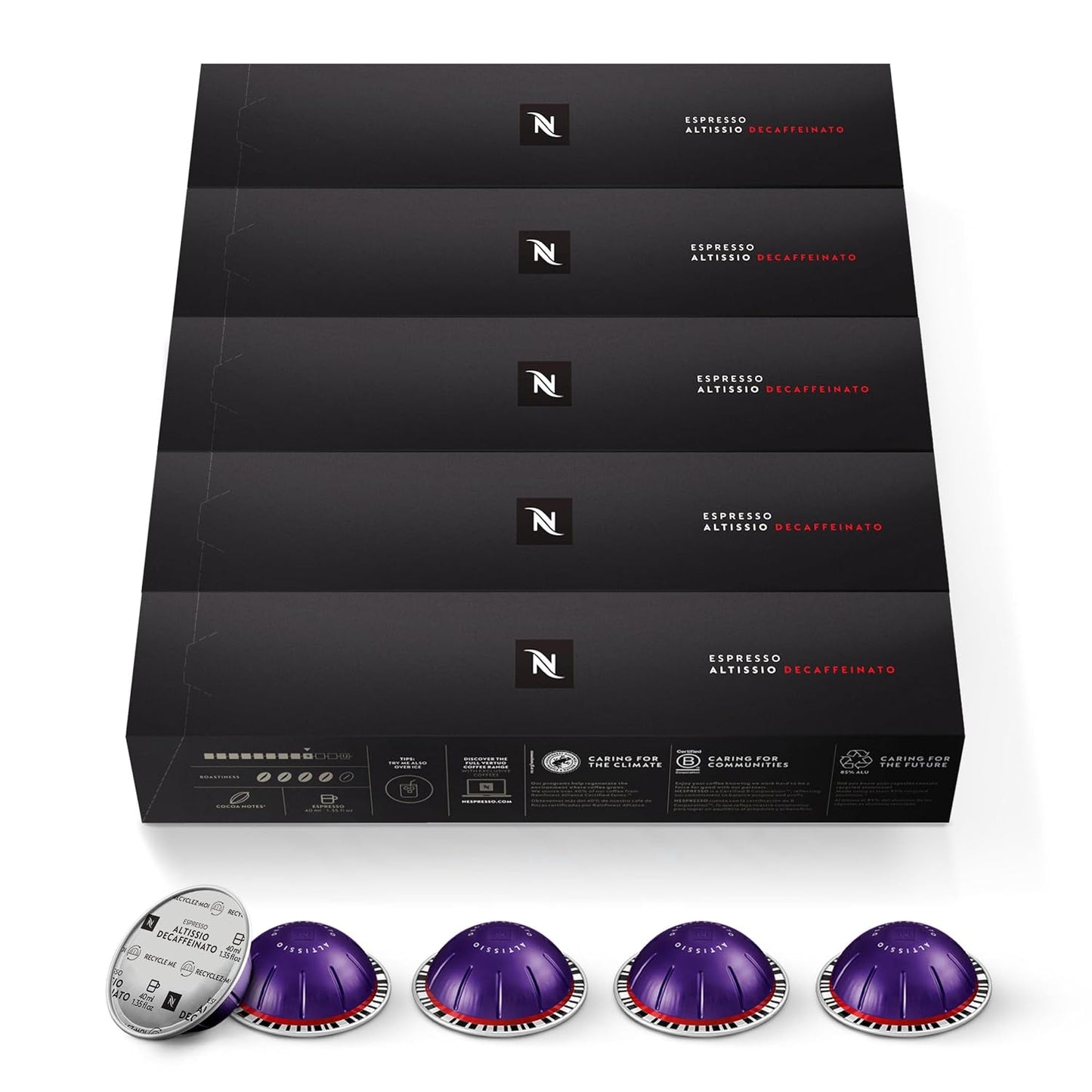 Nespresso Vertuo, Melozio Decaffeinato, 30-Count Espresso Pods