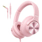 Wired Headphones with Mic, Over-Ear 3.5mm Corded Headphone for School Black