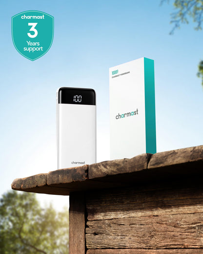charmast Power Bank Portable Charger with Reinforced Built-in 4 Cables