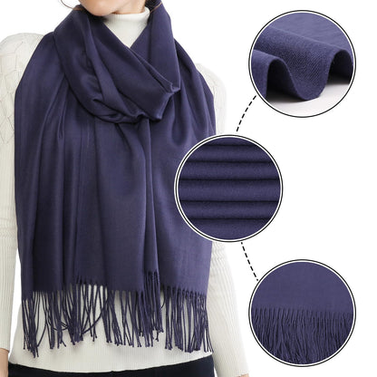 RIIQIICHY Women's Fringe Shawl Wrap Pashmina Scarf for Wedding Evening