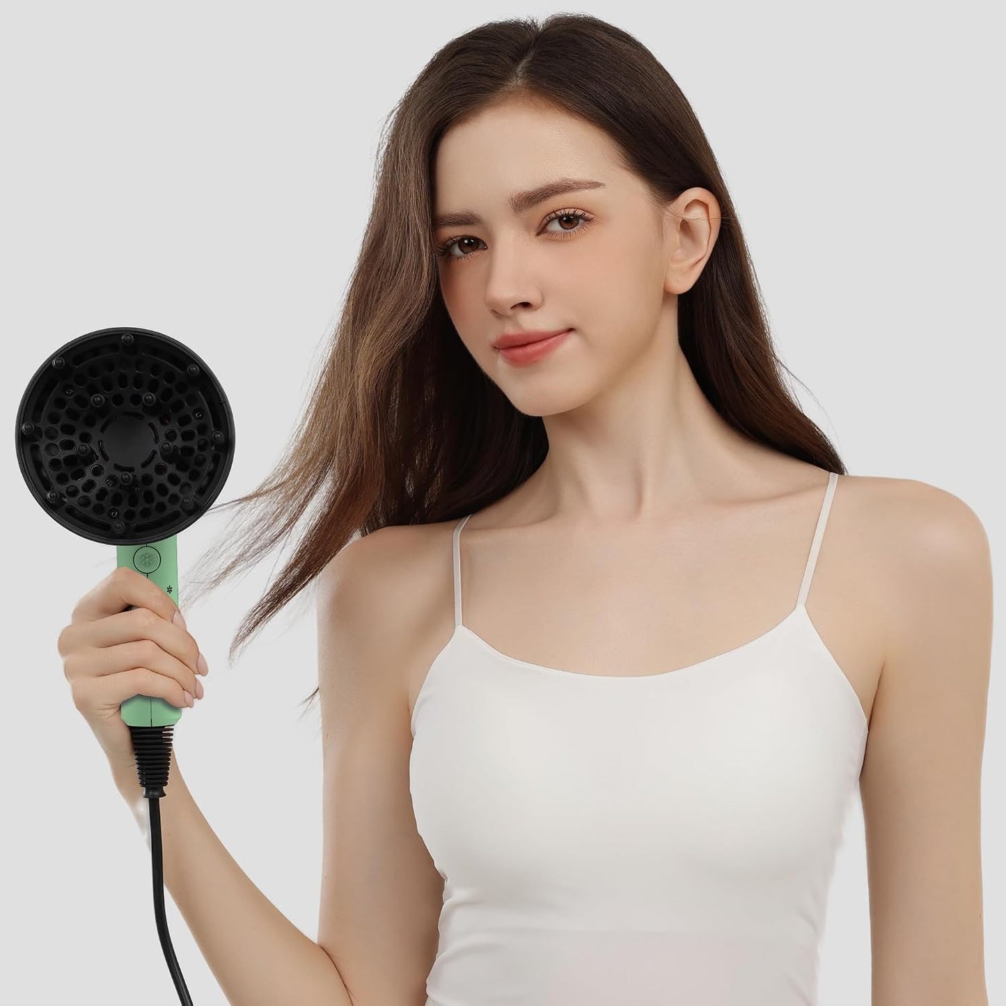 AINA Diffuser Hair Dryer Full-Featured Blow Dryer 110V/1600W(Ash Grey)