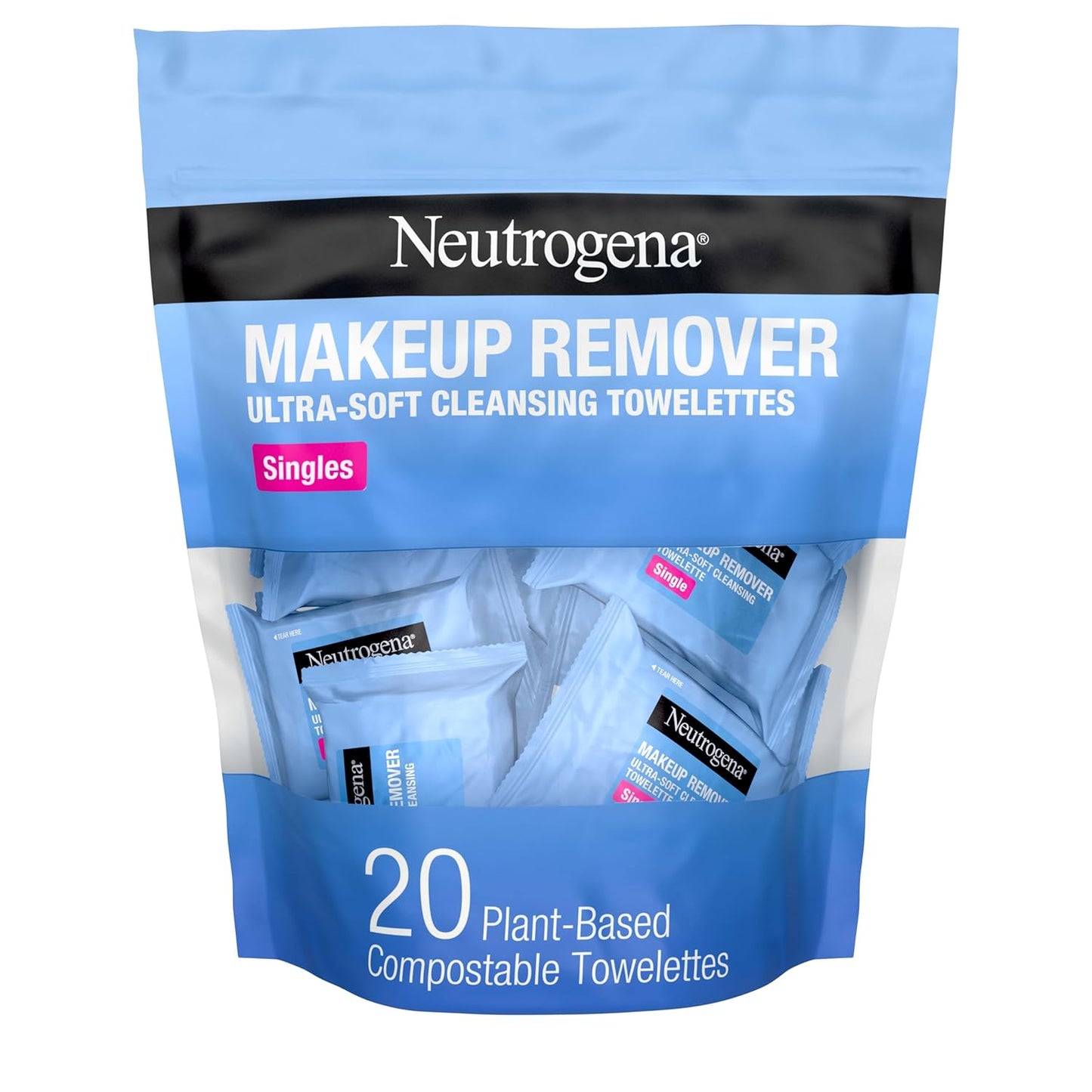 Neutrogena Makeup Remover Towelettes, Daily Single Face Towelettes, 20 Ct