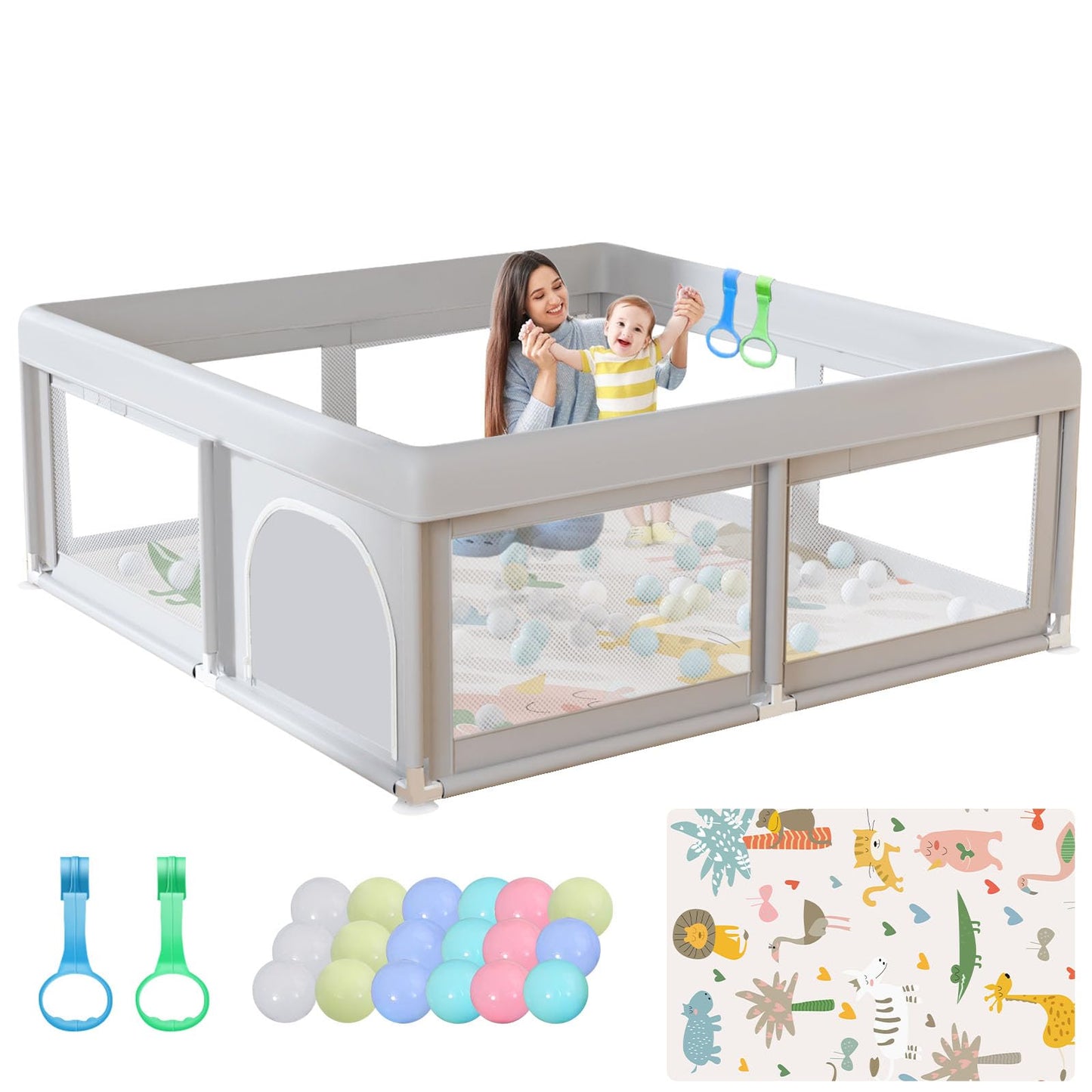 Hiaksedt Baby Playpen 50x50 Inch, Play Pens for Babies and Toddlers