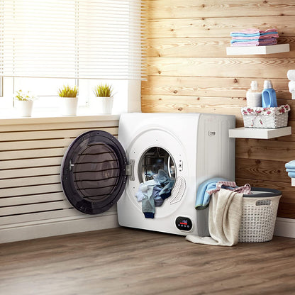 Euhomy Portable Clothes Dryer for Laundry, 1.5 Cu. Ft. Small Portable Dryers for Clothes, 120V Electric Dryer with Stainless Steel Drum, 850W Dryer Machine for Apartments, White