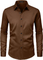 Men’s Wrinkle Free Dress Shirts Regular Fit Long Sleeve Non Iron Business Casual Wedding Stretch Button Down Shirt
