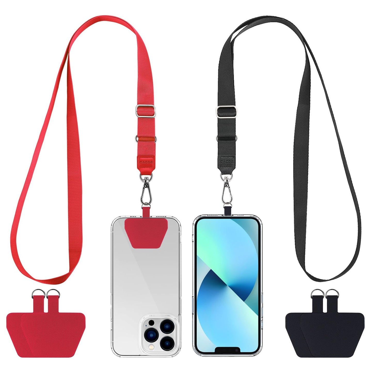 CACOE Phone Lanyard, Black+Dark Blue, 2 Pcs