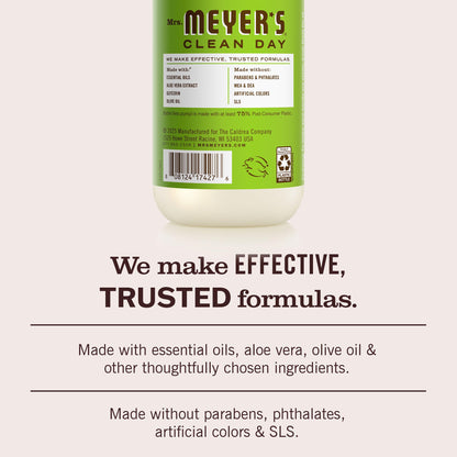 MRS. MEYER'S CLEAN DAY Hand Soap, Basil Scent, 12.5 Fl Oz Bottle - 3 Pack