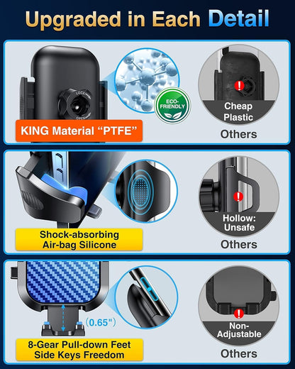 VANMASS Car Phone Holder 2026 Ultimate Military-Grade Strongest Suction & Clip Windshield Dashboard【Newest Best Strongest】Cell Phone Shower & Wall Mounts for iPhone 17 Pro Max 16 15 14 13 Android