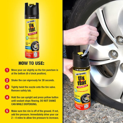 Fix-A-Flat Tire Repair, 16 oz, 2-Pack | Emergency Use | Eco-Friendly Formula | For Standard Tires | Universal Fit