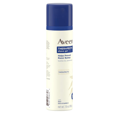 Aveeno Therapeutic Shave Gel with Oat and Vitamin E to Help Prevent Razor Bumps and Soothe Dry and Sensitive Skin, No Added Fragrances and Non-Comedogenic, 7 oz (Pack of 3)