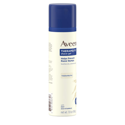 Aveeno Therapeutic Shave Gel with Oat and Vitamin E to Help Prevent Razor Bumps and Soothe Dry and Sensitive Skin, No Added Fragrances and Non-Comedogenic, 7 oz (Pack of 3)