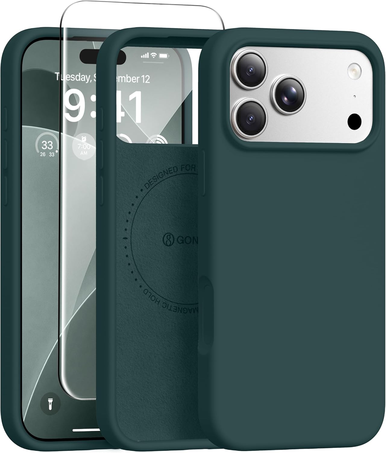 GONEZ Magnetic for iPhone 17 Pro Max Case, Silicone Cover Stone