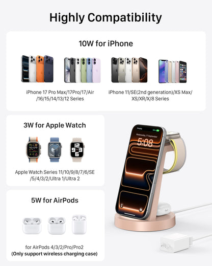 Anlmz 3 in 1 Charging Station - Wireless Charger for Apple Multiple Devices