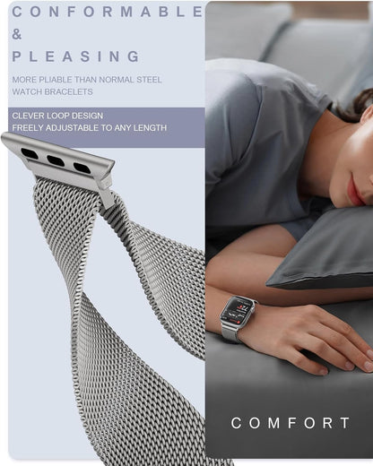 Original Milanese Loop Compatible with Apple Watch Bands for Women & Men