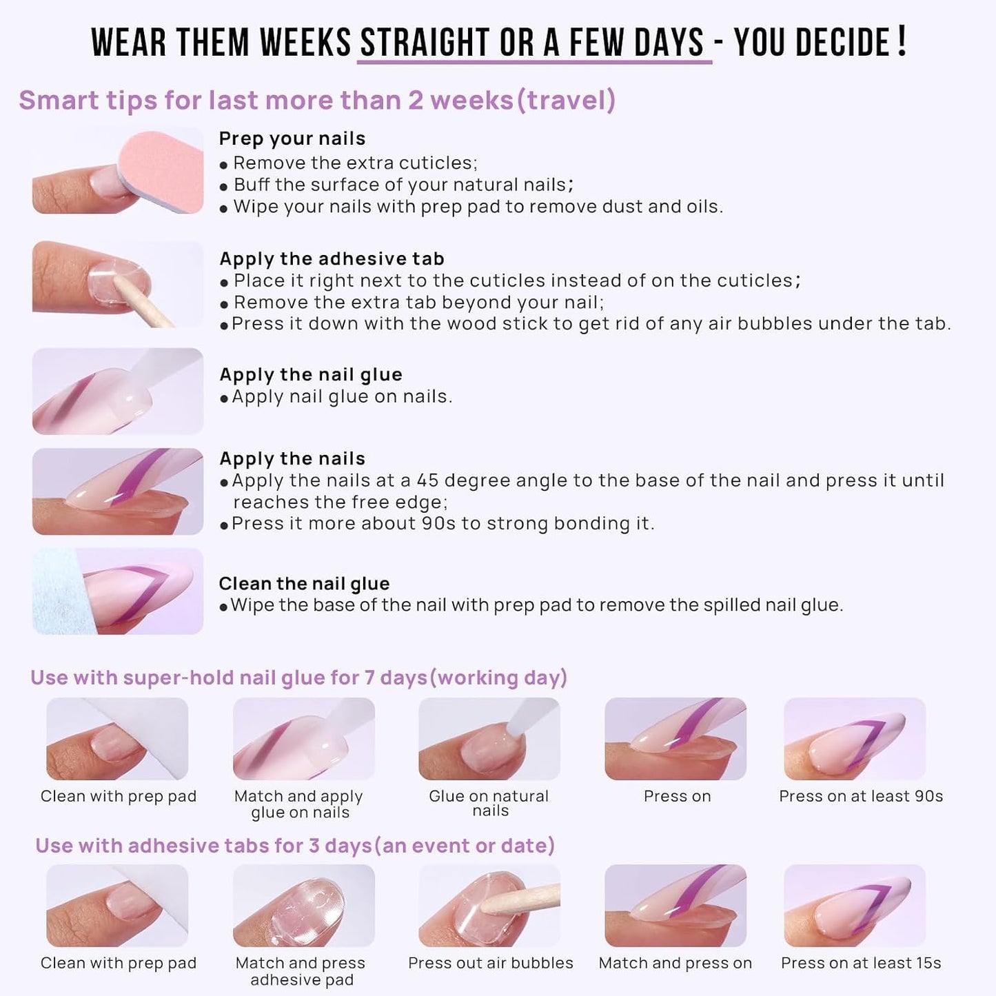 BTArtbox Press On Nails, Vanilla Cream, Short Square, Ombre Peach, 32Ct