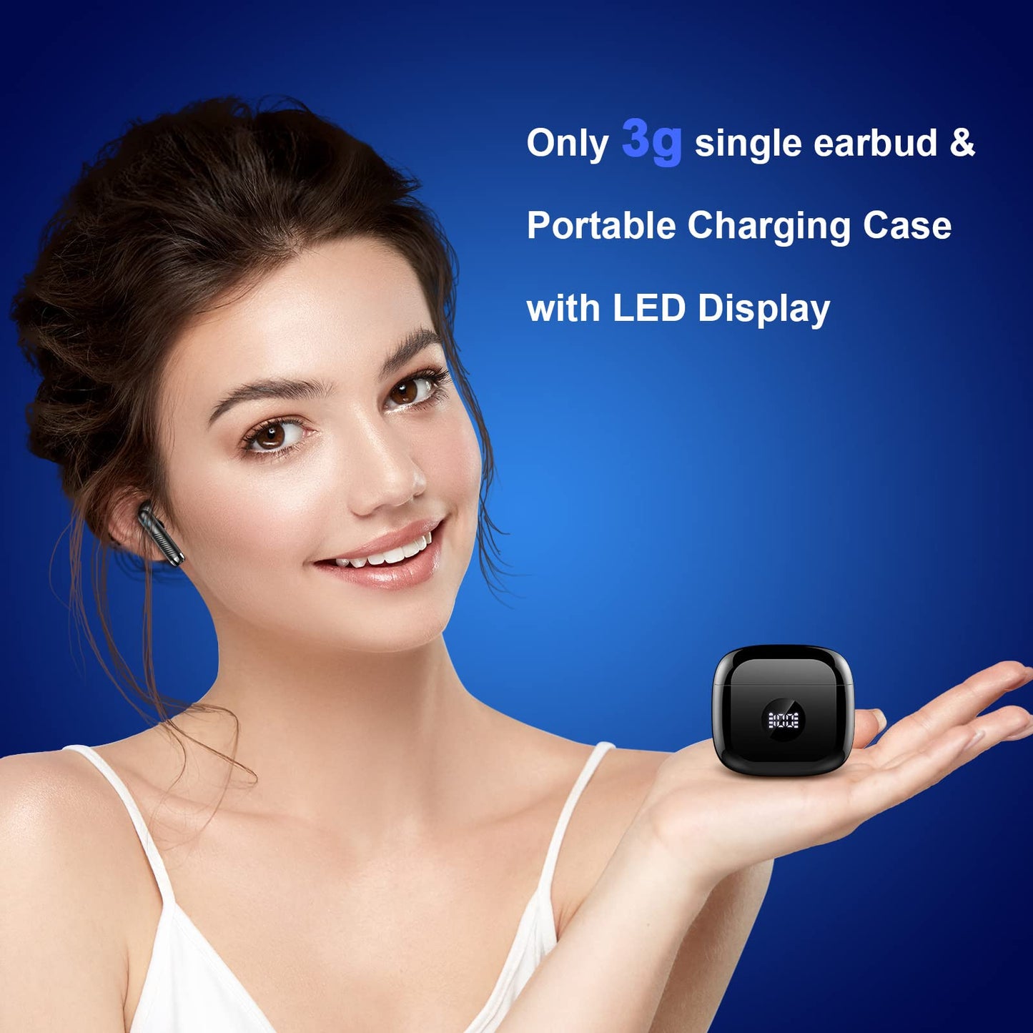 Wireless Earbuds, Bluetooth 5.4 Ear Buds, LED Power Display, 6D Bass Stereo