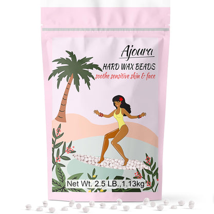 Ajoura 1 lb Hard Wax Beads for Hair Removal, Chamomile Wax Beans, Blue