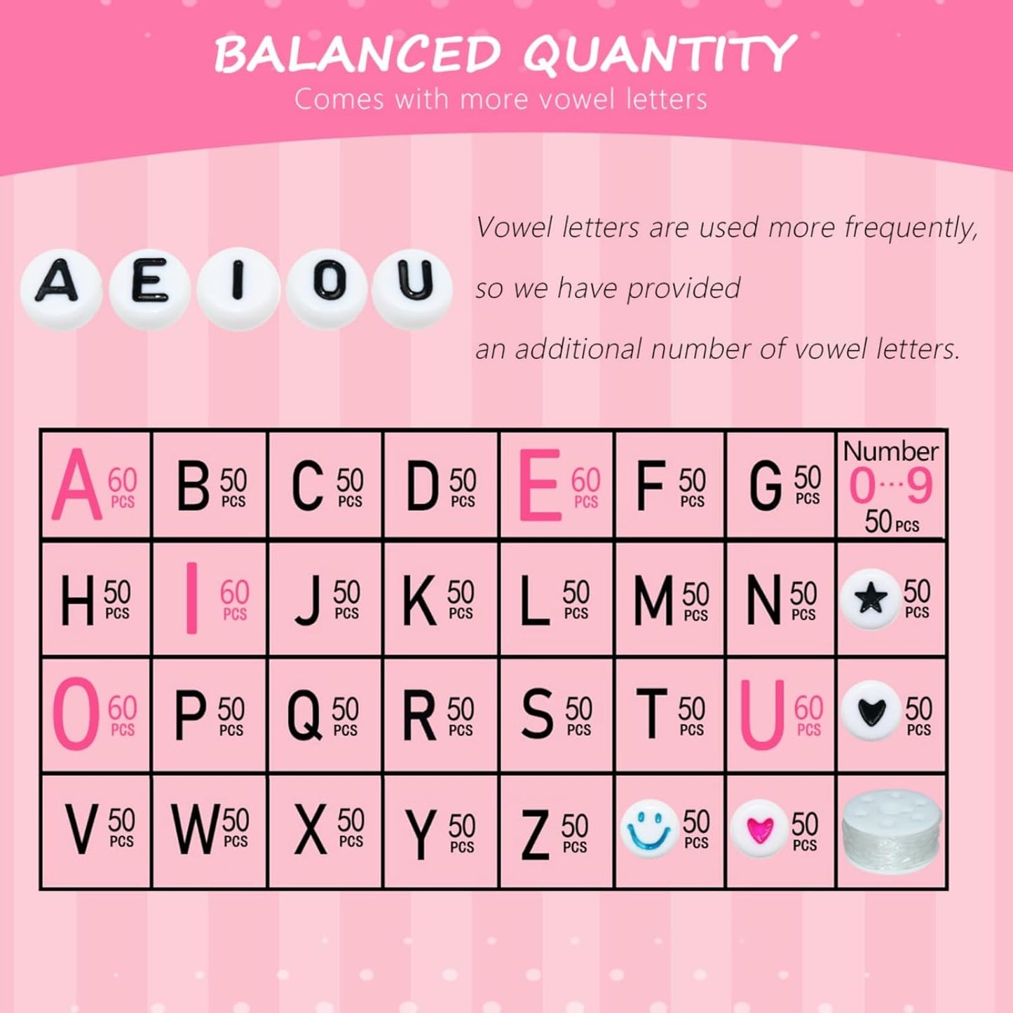 Looconi 810pcs Gold Letter Beads Square 6x6mm White Cube Acrylic Alphabet A-Z with Heart Pattern and Crystal Line for Jewelry Making