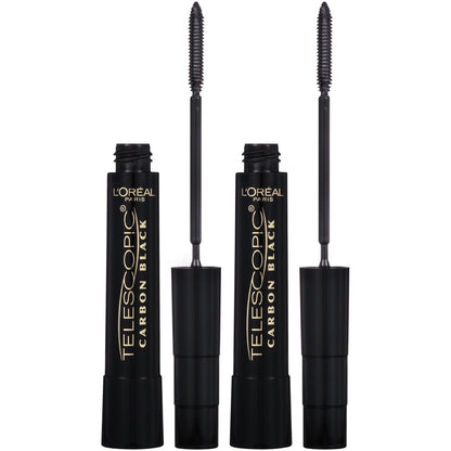 L’Oreal Paris Makeup Original Telescopic Mascara, Separating Mascara Volume and Length Formula, Washable, Blackest Black, 0.27 Fl Oz., 1 Count