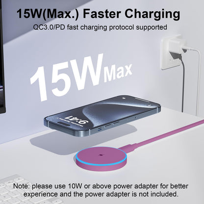 MagSafe Charger 2 Pack 15W Magnetic Wireless Charger Fast Charging Pad Compatible with iPhone 17/16/15/14/13/12 Series & AirPods 3/2/Pro Magnetic MagSafe Charging Pad with Dual Ports-Blue