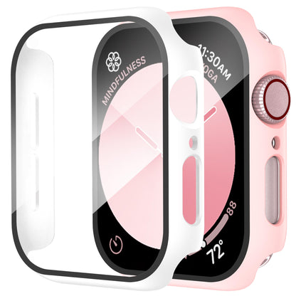 Smiling 2 Pack Case Compatible with Apple Watch SE 3 (2025)/ SE 2/ SE/Series 6/5/4 40mm with Tempered Glass Screen Protector, Hard PC Case Overall Protective Cover- 1 Blue+ 1 Transparent