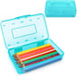 Clear Plastic Hard Pencil box Case with Personalized Sticker for Girl Boy