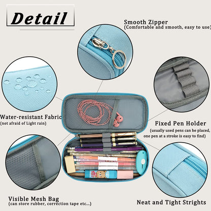 FUXINGYAO Pencil Case, Multi- Slot Pencil Pouch, Portable Pencil Bag, Pen Case for& Office(Black)