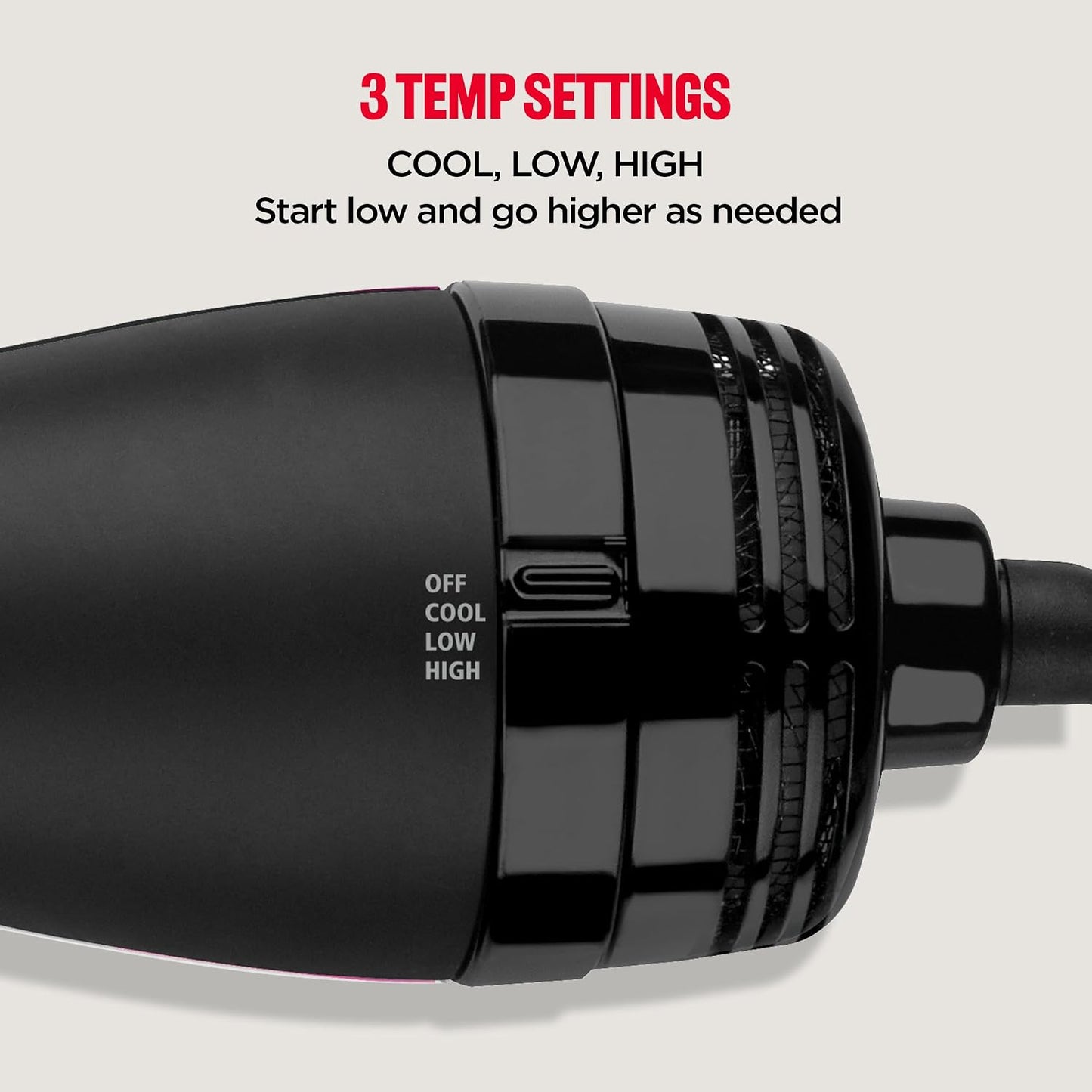 REVLON One-Step Volumizer Hair Dryer and Styler, 2.8 in Barrel, Black