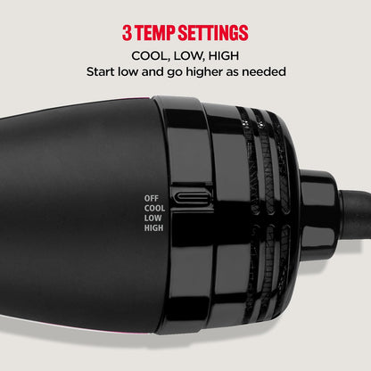 REVLON One-Step Volumizer Hair Dryer and Styler, 2.8 in Barrel, Black