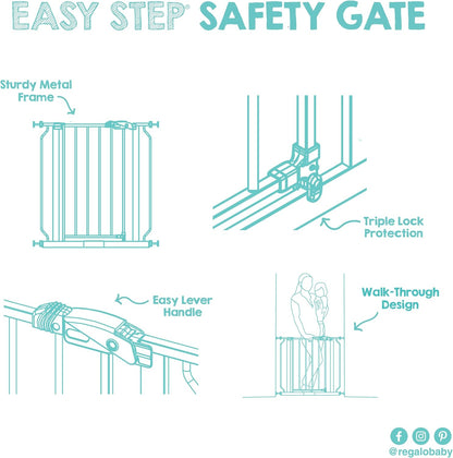 Regalo Safety 29"-38.5" Easy Step Baby Gate, Bottom of Stairs & Doorways