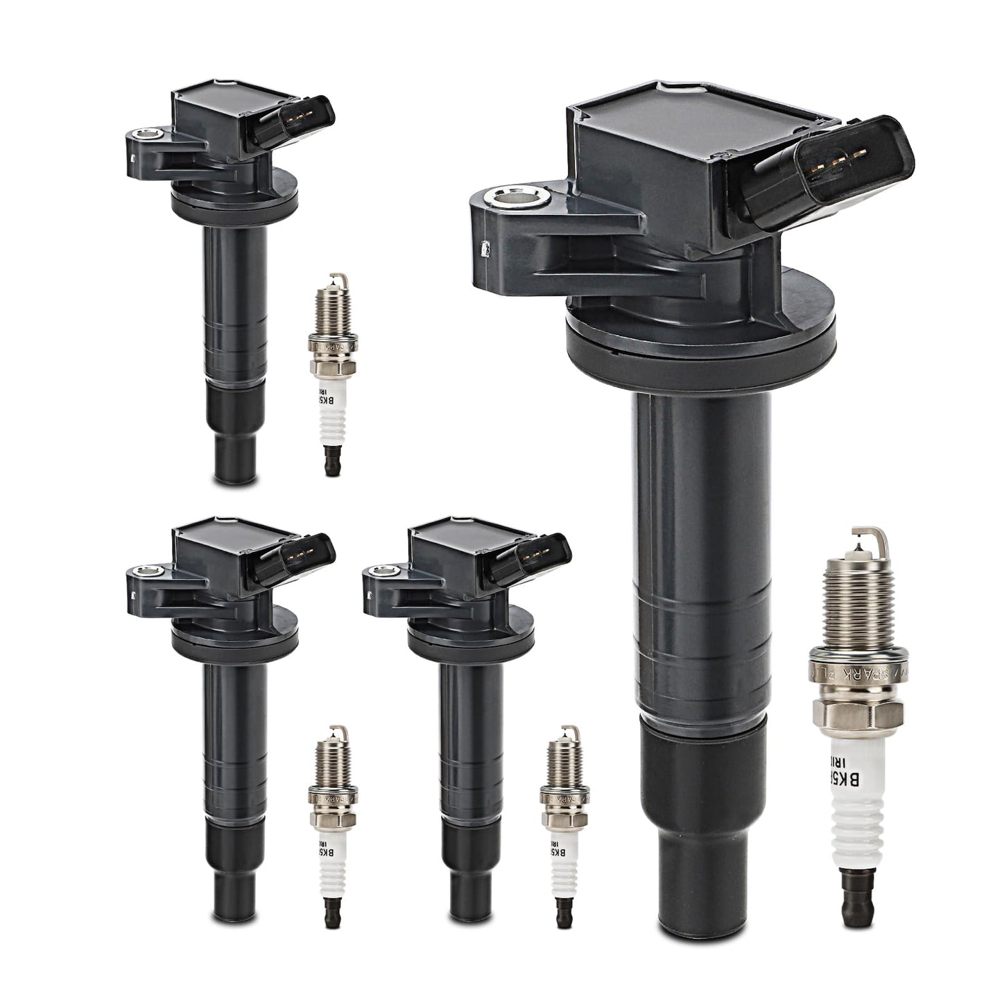 UF667 Ignition Coil & ILZFR6D11 Double Iridium Spark Plug for BMW 2.5-6.0L