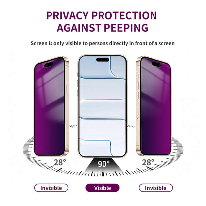 2 Pack Privacy Screen Protector for iPhone 17 Pro Max Tempered Glass 6.9'' Private Saver Anti-Spy Eye Protection Anti-Scratch Full Coverage No Bubble
