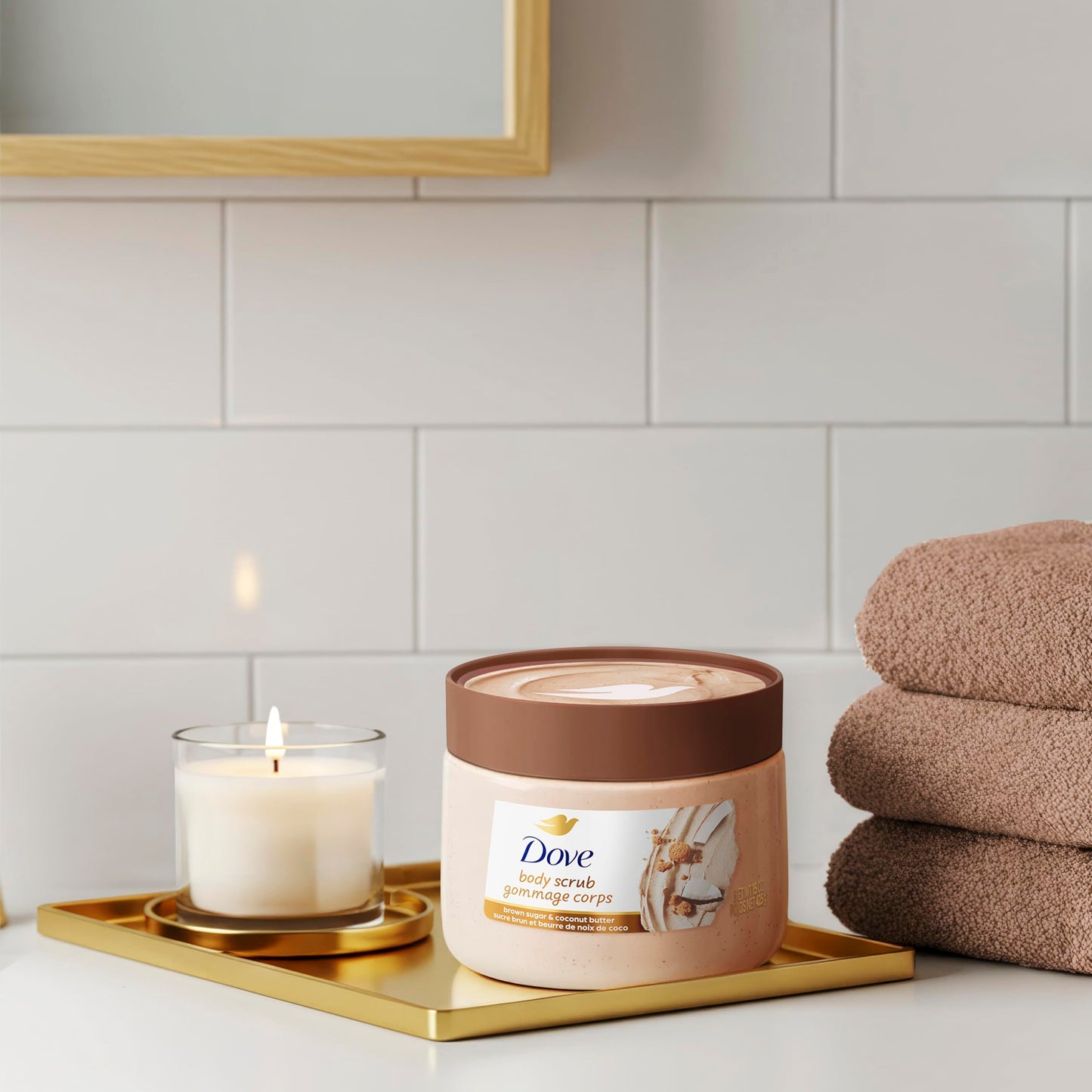 Dove Scrub Macadamia Rice Milk Body Scrub Exfoliates and Deeply 15 oz