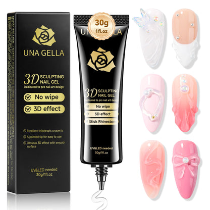 UNA GELLA 9 in 1 Gel Nail Glue U V Super Hold for Gel Nails Tips 10ml