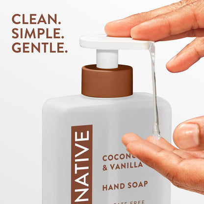 Native Liquid Hand Soap, Toasted Vanilla & Honey Scent, Non-Drying Formula for Soft, Smooth Hands, Made with Plant-Based Cleansers, Sulfate & Paraben Free, 13 oz Bottle