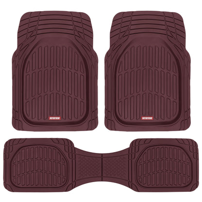 Motor Trend -2 Piece Front Car Floor Mats- Black FlexTough Contour Liners-Deep Dish Heavy Duty Rubber Floor Mats for Car SUV Truck & Van-All Weather Protection, Universal Trim to Fit