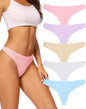 voenxe Seamless Women Underwear Thongs,No Show Ladies Workout Thong,5 Pack